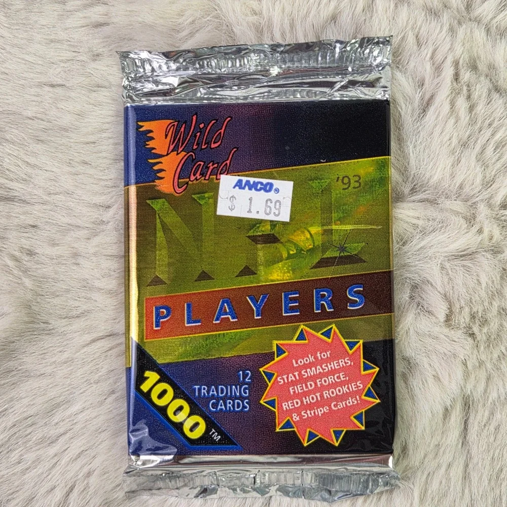 Lot of 6 1993 Wild Card NFL Players Football Trading Card Packs Sealed 12 Cards